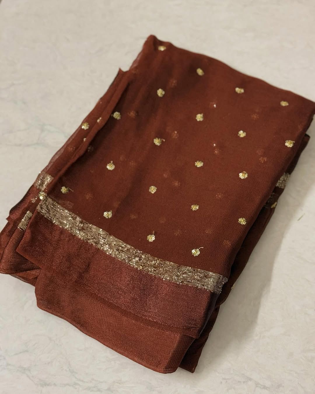 pure georgette with satin border