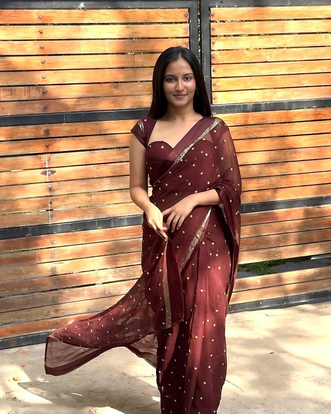 pure georgette with satin border