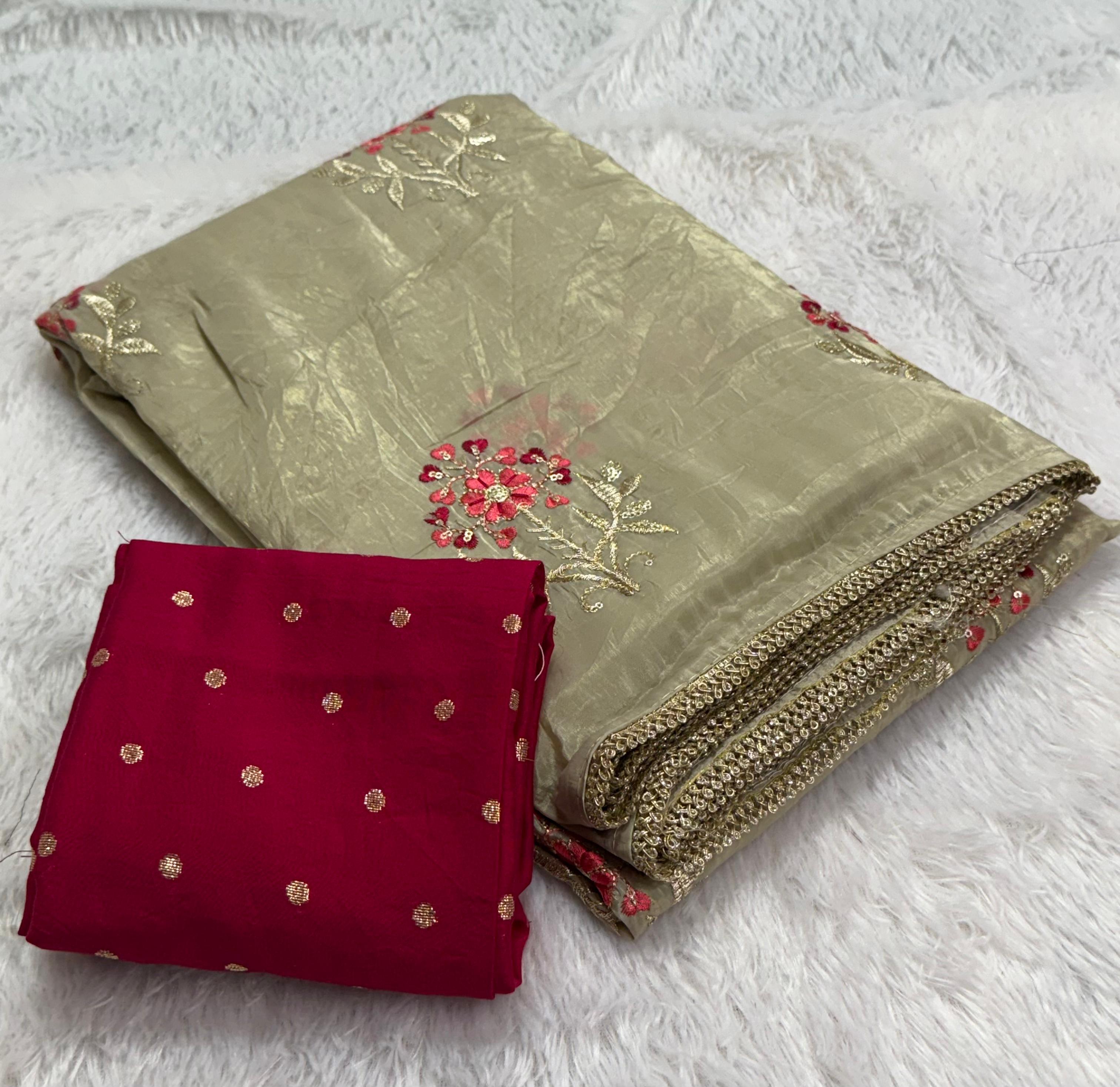 Cement Color Saree