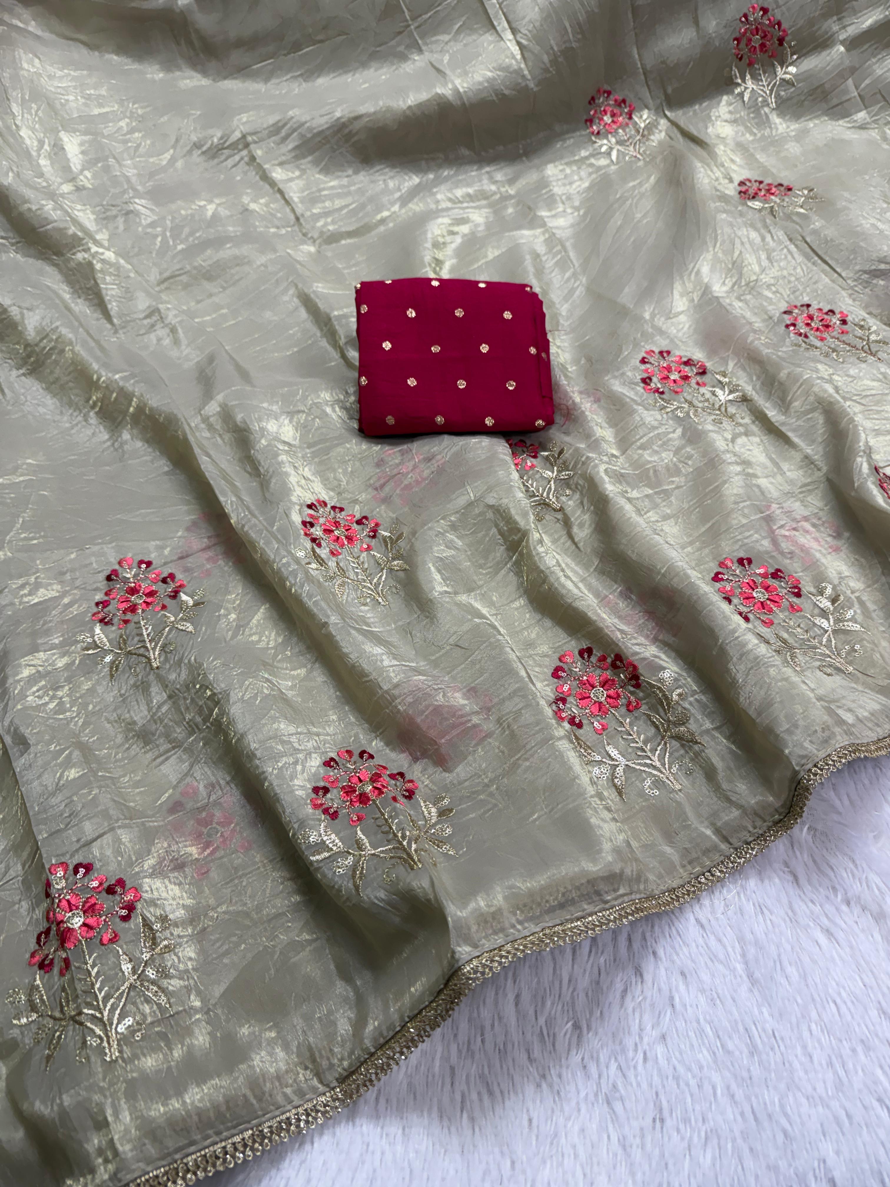 Cement Color Saree