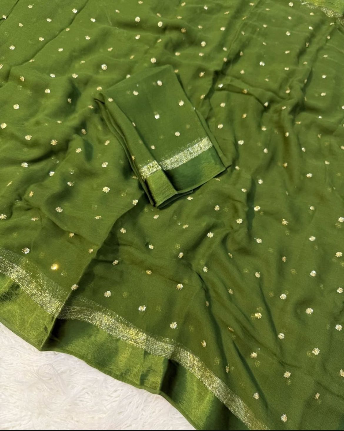 pure georgette with satin border