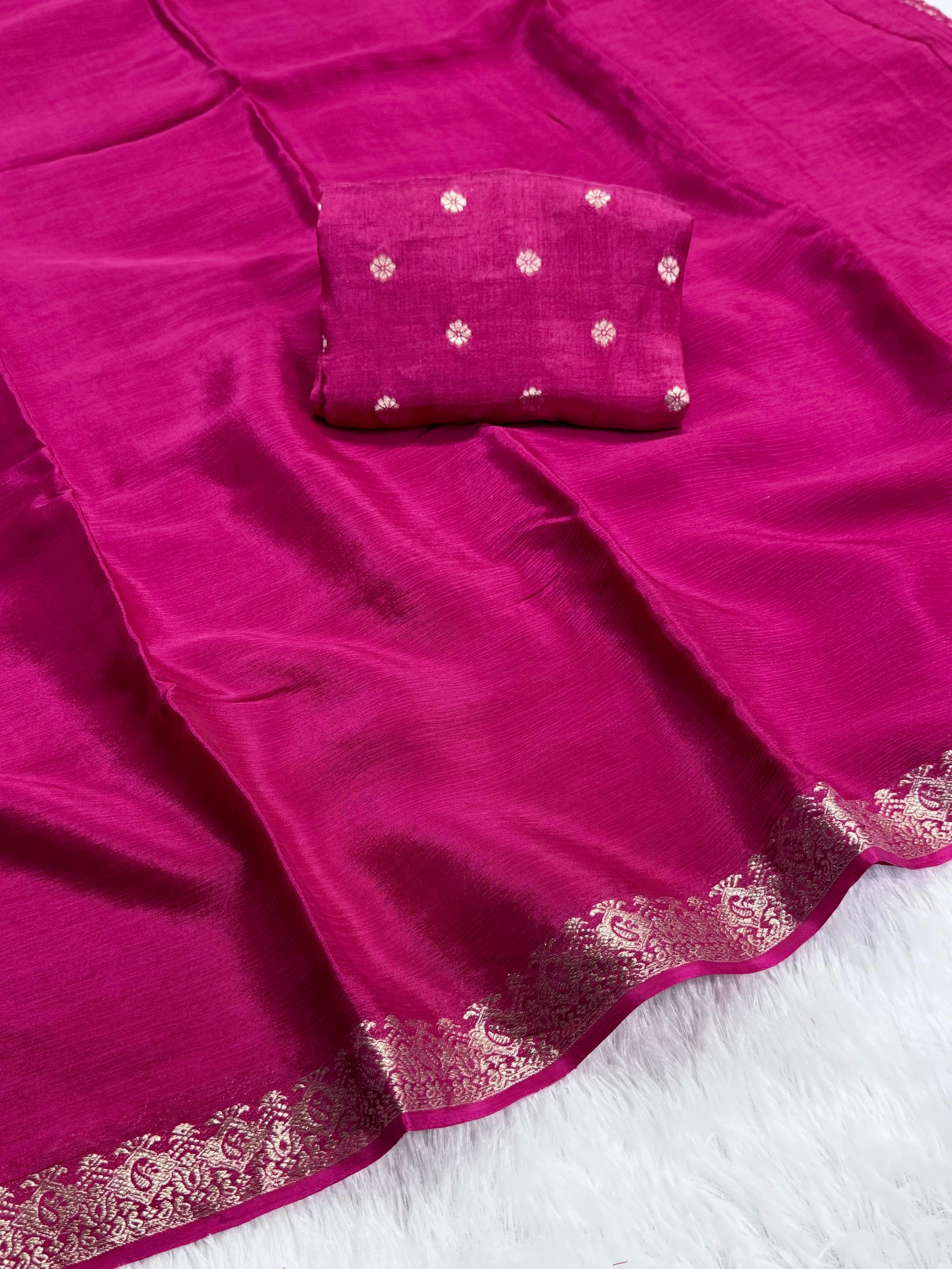 Viscose Chinon Saree